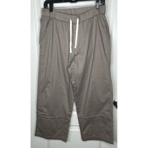 Pact Pants Women Medium Tan Organic Cotton Pockets Lagenlook Coastal Sustainable